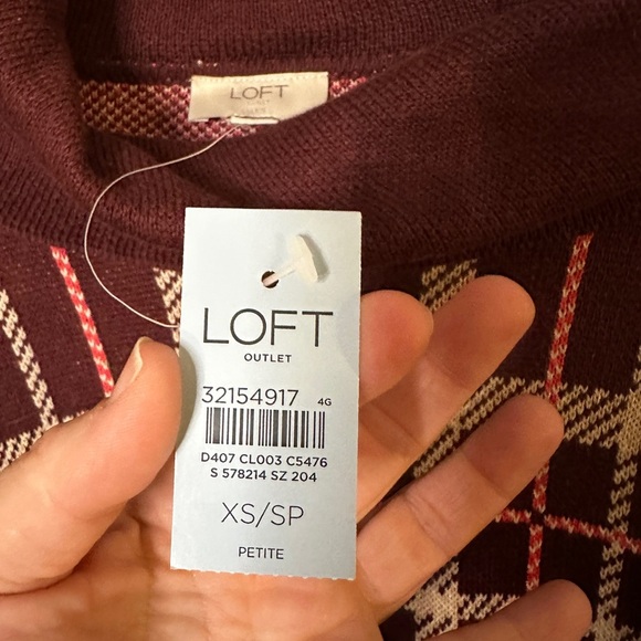 LOFT petite holiday sweater poncho turtleneck new‎ with tags size XS - Picture 4 of 6